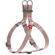 Collar WAUDOG Re-cotton светоотражающая шлея с QR паспортом для собак (коричневая) M