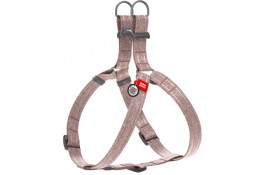 Collar WAUDOG Re-cotton светоотражающая шлея с QR паспортом для собак (коричневая) M