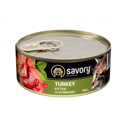 Savory Cat Can Kitten индейка 100g