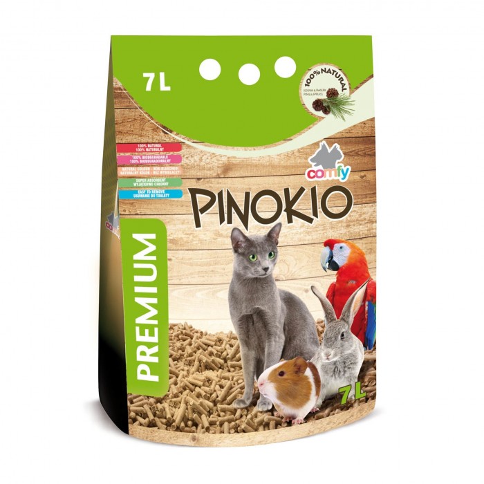 Comfy Pinokio древесный наполнитель с легким ароматом сосны и ели 7 л