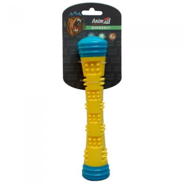 AnimAll GrizZzly іграшка для собак "Чарівна паличка з пищалкою" (жовто-синя) 20,3 см
