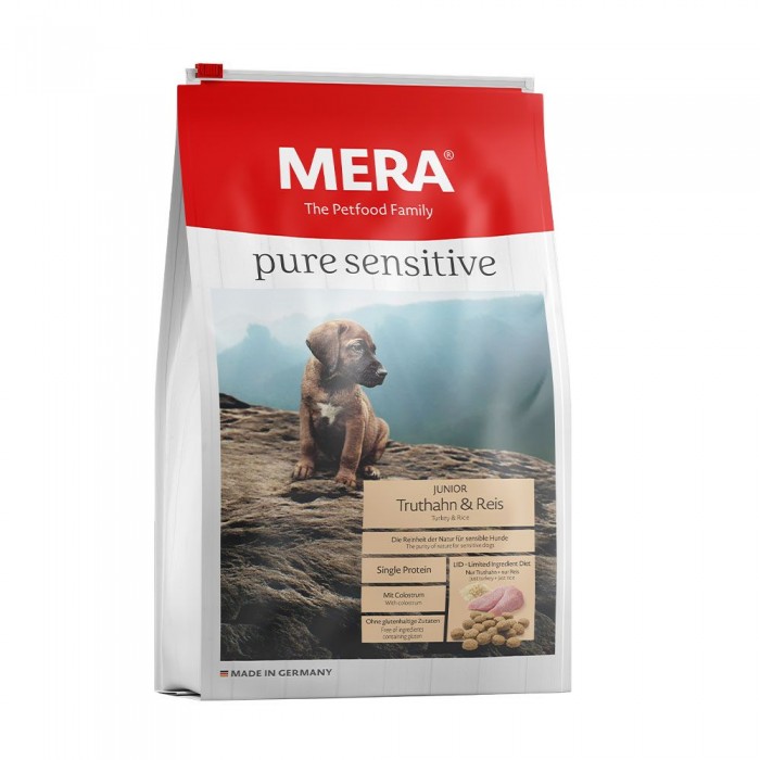 MERA Pure Sensitive Junior Turkey & Rice сухий корм для юніорів з індичкою та рисом 12,5 кг