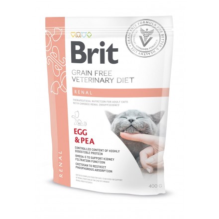 Brit Veterinary Diet Cat Renal с яйцами и горохом для кошек 400 g