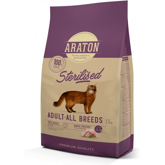 Araton Sterilised Adult All Breeds сухий корм для стерилізованих котів 1,5кг