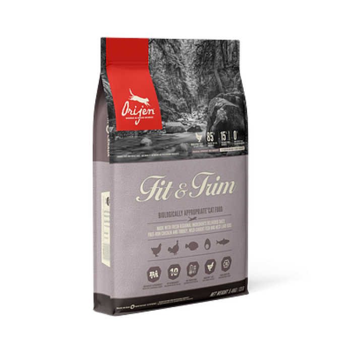 ORIJEN Fit & Trim Cat сухой корм с курицей, индейкой и рыбой для кошек с избыточным весом 1,8 кг