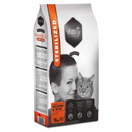 Amity Sterilized Salmon & Rice сухой корм для стерилизованных кошек с лососем и рисом 10 кг