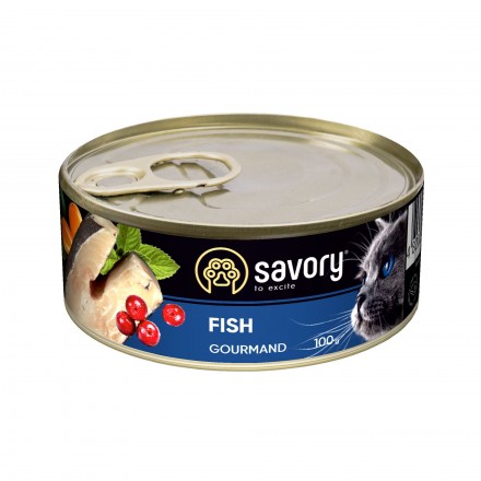 Savory Cat Can Adult для вибагливих котів Риба 100g
