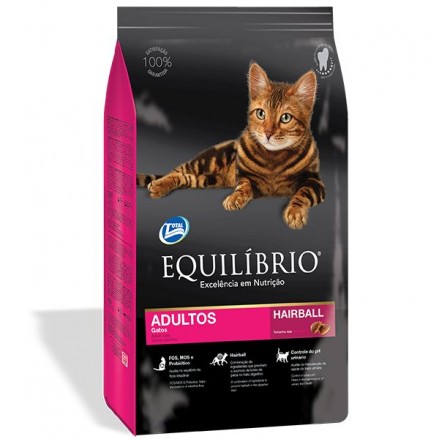 Equilibrio Cat Adult Hairball сухой корм для выведения шерсти у кошек с курицей и рыбой 0,5 кг