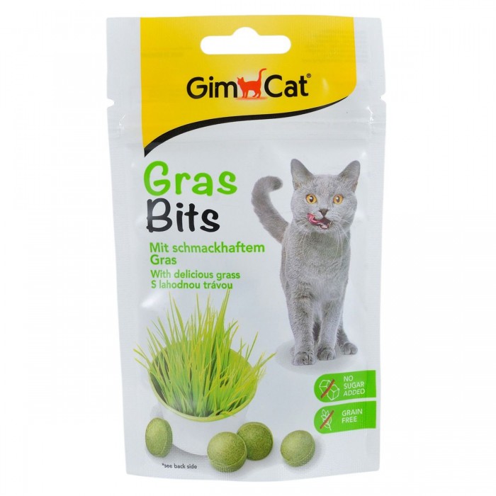 GimCat GrasBits - вітамінізовані ласощі з травою для котів 40г/65шт