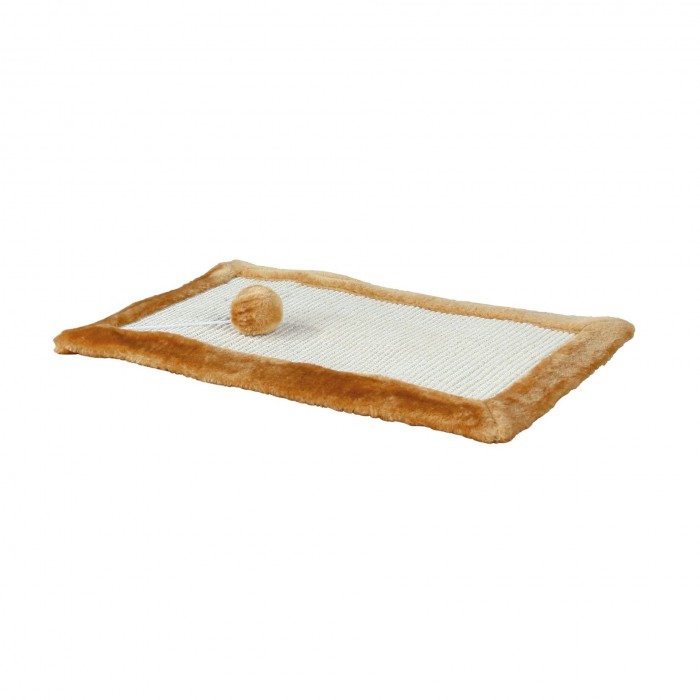 Trixie когтеточка для кошек коврик с игрушкой коричневая 55×35 см