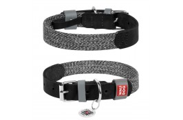 Collar WAUDOG Classic нашийник для собак зі шкіри та бавовни (чорний) S