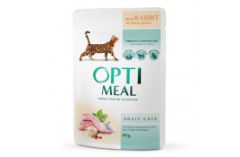 Optimeal Adult Cats влажный корм для котов с кроликом в белом соусе 85 г
