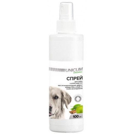 Unicum ORGANIC натуральный спрей от блох и клещей для собак 100 мл.