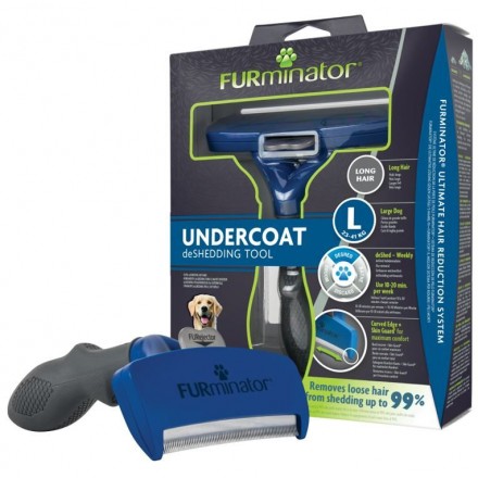 FURminator Long Hair фурмінатор для собак великих порід з довгою шерстю розмір L