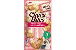 INABA Churu Bites для котів подушечки з куркою, тунцем та лососем 3 шт*10 г