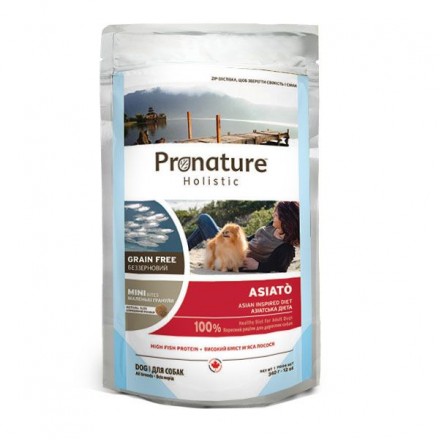 Pronature Holistic Dog Asiato Small Bites сухий корм для собак малих порід з рибою сиг та папайєю 0,34 кг