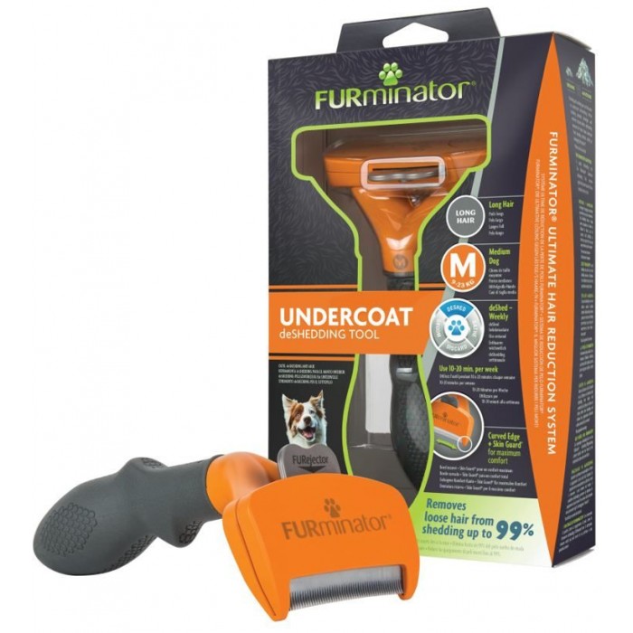 FURminator Long Hair фурминатор для собак средних пород с длинной шерстью размер M