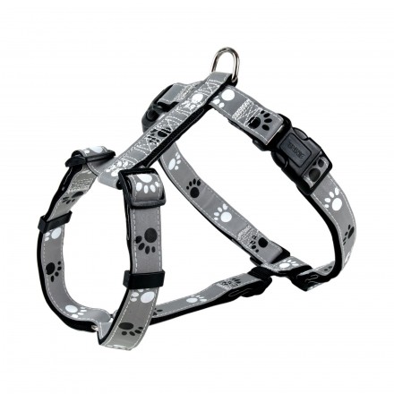 Trixie Silver Reflect шлея для собак средних и крупных пород светоотражающая (серая) M-L 50-75см/25мм