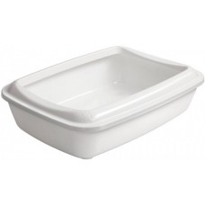 AnimAll туалет для котів з бортиками та лопаткою (білий)