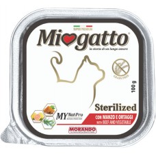 Morando Miogatto Sterilised влажный корм для стерилизованных кошек с говядиной и овощами 100г*32шт