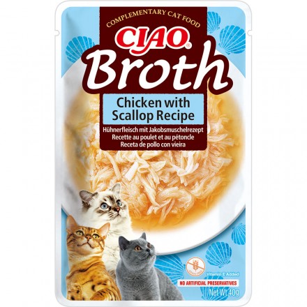 INABA CIAO Broth вологий корм для котів курка та гребінець в бульйоні 40 г