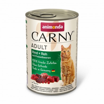 Animonda Carny Adult Beef + Venison with Cowberries влажный корм с говядиной, олениной и брусникой для кошек 400 г