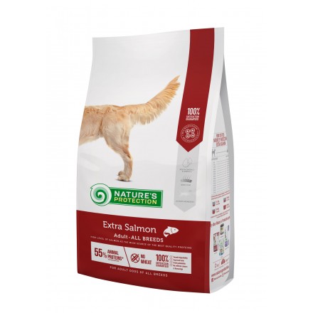 Nature's Protection Extra Salmon Adult All Breeds сухий корм з лососем для дорослих собак всіх порід 2 кг