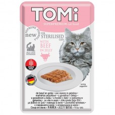 TOMI STERILISED BEEF IN JELLY влажный корм для стерилизованных котов с говядиной в желе 85г*22шт