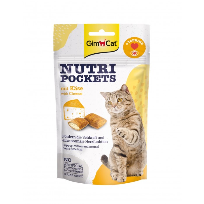 GimCat Nutri Pockets Cheese - подушечки з сиром і таурином для котів 60г  
