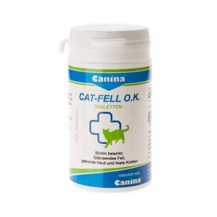 Canina Cat-Fell O.K. витамины для котов с проблемами кожи и шерсти 50 г/100 таб.