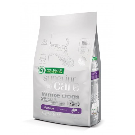 Nature's Protection Superior Care White Dogs Grain Free Junior All Breeds для цуценят з білим забарвленням 1,5 кг