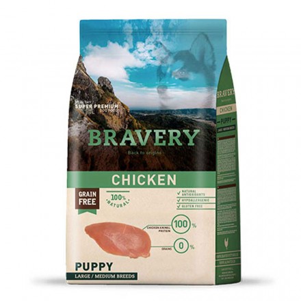 Bravery Chicken Puppy Large/Medium сухой корм для щенков средних и крупных пород с курицей 12 кг