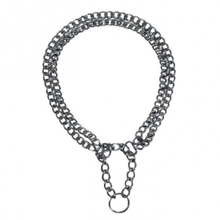 Trixie ошейник-удавка для собак средних и крупных пород двойной хромированный M-L 45см/2,5мм