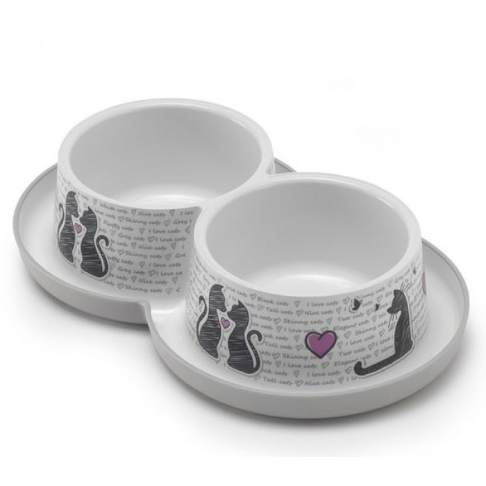 Moderna Double Trendy Dinner Cats in Love двойная миска для котов 2х350мл