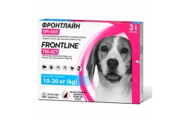 Frontline Tri-Act краплі від бліх, кліщів та комарів для собак від 10 до 20 кг (3 піпетки по 2 мл)