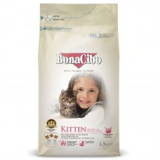 BonaCibo Kitten сухий корм для кошенят з куркою, анчоусом та рисом 1,5 кг