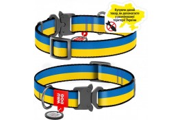 Collar WAUDOG Nylon нашийник "Colors of freedom" з QR паспортом та металевою фурнітурою для собак S