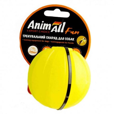AnimAll Fun іграшка для собак "Тренувальний м'яч" (жовта) 7 см​