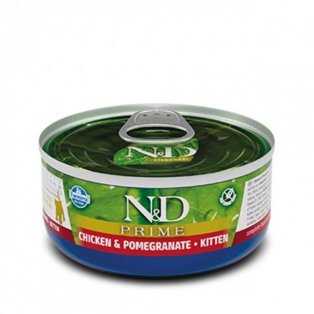Farmina N&D Grain Free Prime Chicken Kitten беззерновой влажный корм для котят с курицей и гранатом 70 г