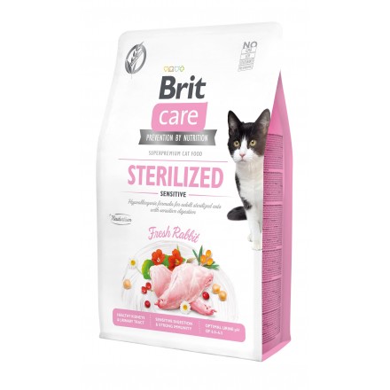 Brit Care Cat GF Sterilized Sensitive, 2кг (чуствительное пищеварение для стерилизованных)