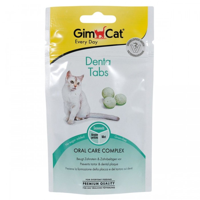 GimCat Denta-Tabs - лакомства для здоровья зубов кошек, 40 г