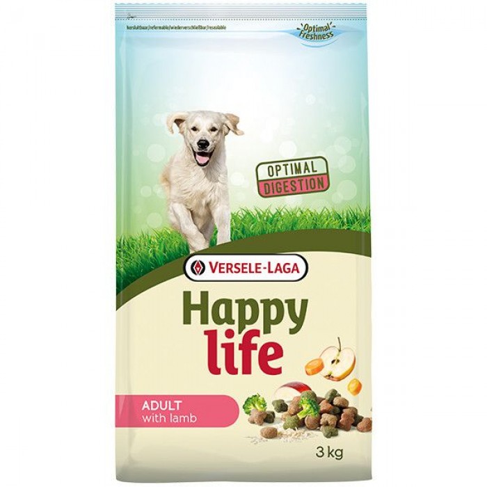Happy Life Adult with Lamb сухой корм для собак крупных пород с ягненком 3кг