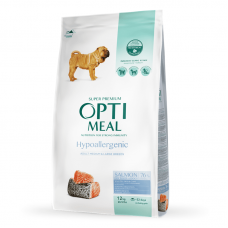 Optimeal Dog Adult Medium and Large Breeds Hypoallergenic сухой корм для собак с лососем 12 кг