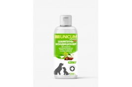 Unicum ORGANIC шампунь-кондиционер для длинношерстных собак с маслом жожоба 200 мл.