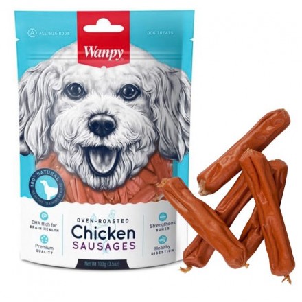 Wanpy Chicken Sausages лакомство для собак с курицей 100 г