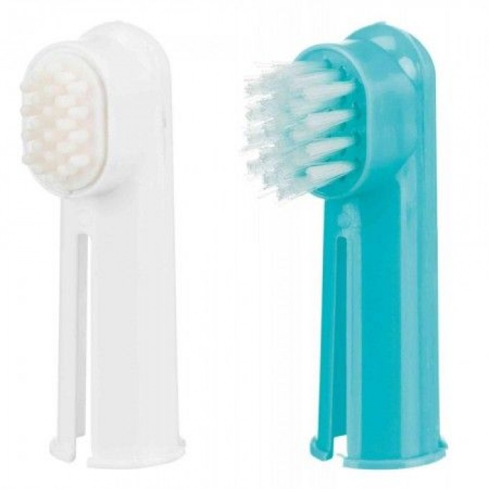 Trixie Tooth Brush Set набор: зубная и массажная насадка на палец для котов и собак 4 шт