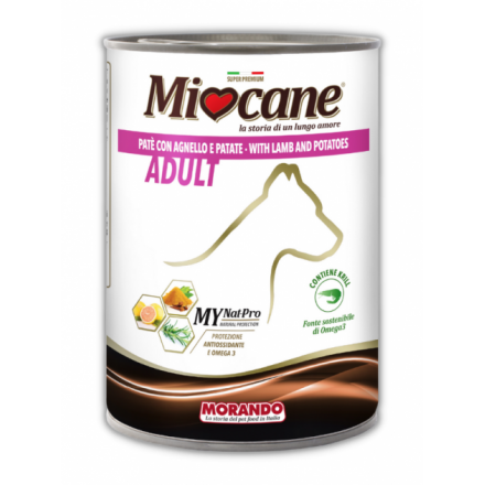 Morando Miocane влажный корм для собак с ягнёнком и картофелем 400 г