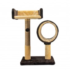 Пухнастики когтеточка для котов с диваном и туннелем (джут) шоколад с бежевым 56×38 см