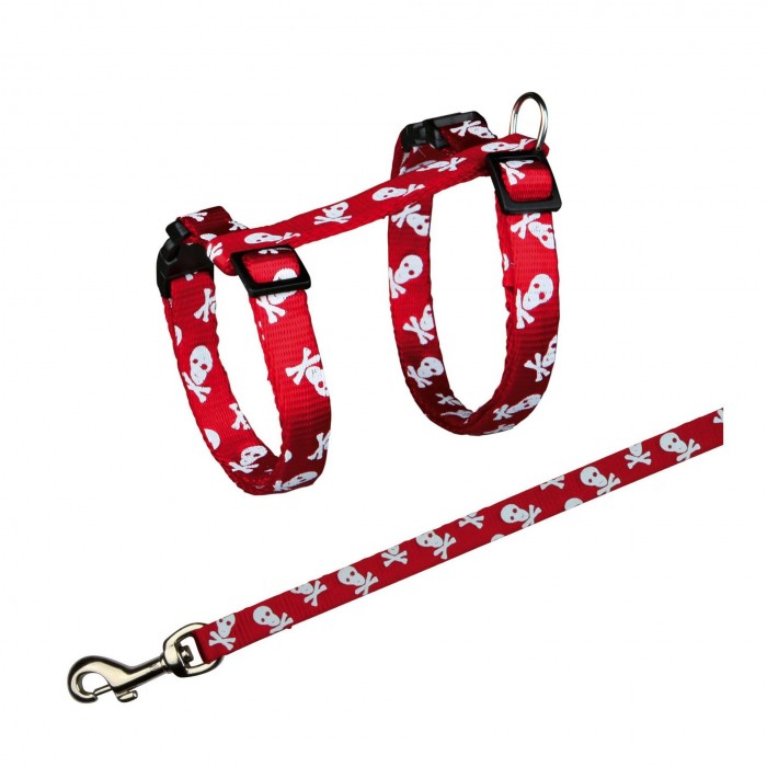 Trixie Skull шлея с поводком для кошек (цвета в ассортименте)