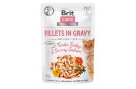 Brit Care Cat pouch філе з лососем та індичкою в соусі 85g